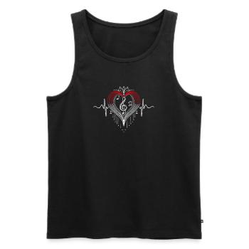 Heartbeat Music Heart Pulse Notes - Men's Premium Organic Tank Top - black - Front - AI Model Male 178 light (178cm)