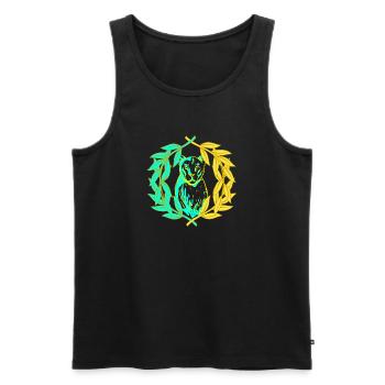 Leopard Tiger Katze Lorbeerkranz - Männer Premium Bio Tank Top - Schwarz - Vorne - Michal (187cm)
