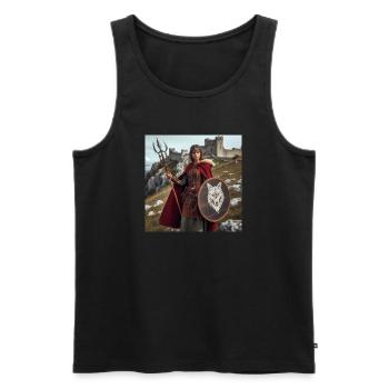Viking Warrior - Men's Premium Organic Tank Top - black - Front - AI Model Male 178 light (178cm)