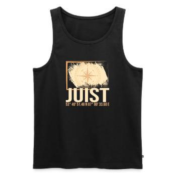 Juist Koordinaten - Männer Premium Bio Tank Top - Schwarz - Vorne - AI Model Male 178 light (178cm)