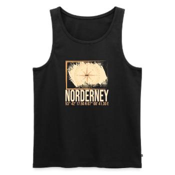 Norderney Koordinaten - Männer Premium Bio Tank Top - Schwarz - Vorne - Michal (187cm)
