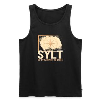 Sylt Koordinaten - Männer Premium Bio Tank Top - Schwarz - Vorne - AI Model Male 178 light (178cm)