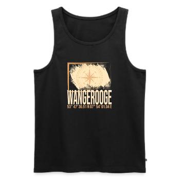 Wangerooge Koordinaten - Männer Premium Bio Tank Top - Schwarz - Vorne - AI Model Male 178 light (178cm)