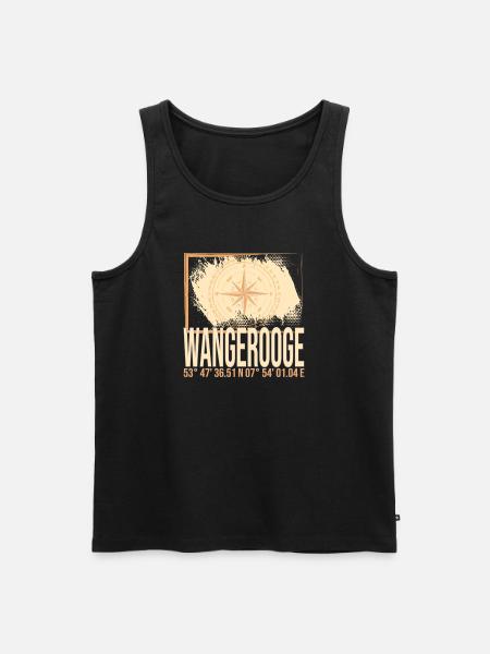 Wangerooge Koordinaten - Männer Premium Bio Tank Top - Schwarz