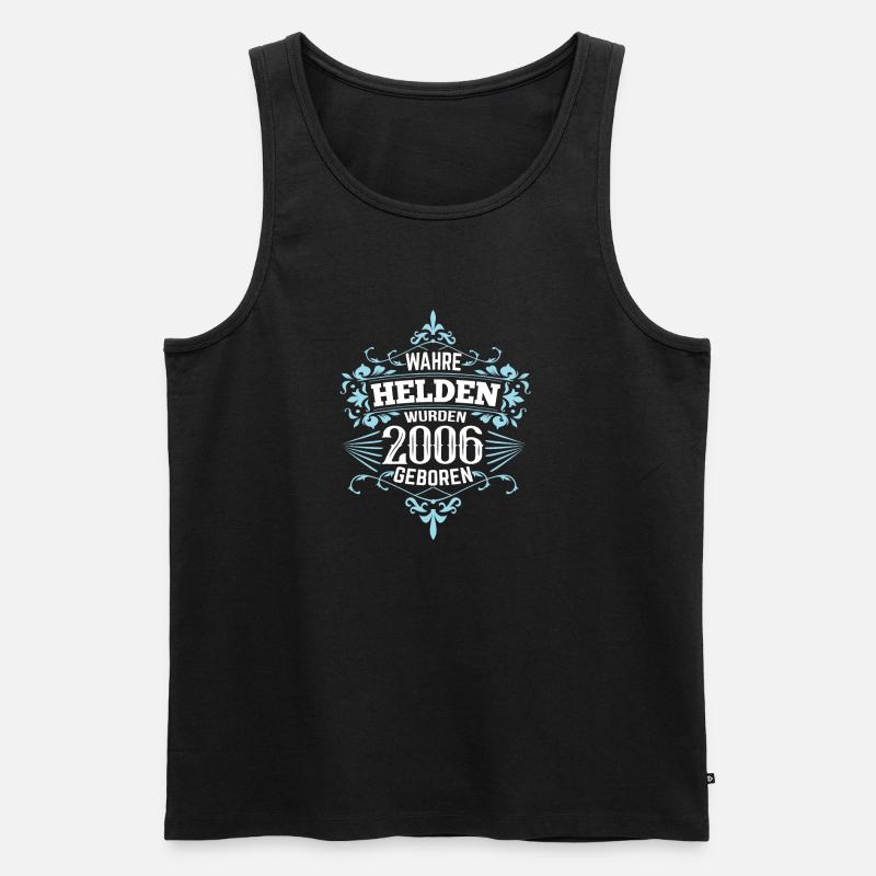 Helden wurden 2006 geboren - Männer Premium Bio Tank Top - Schwarz
