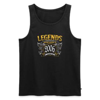 Des légendes sont nées en 2006 - Débardeur bio Premium Homme - noir - Devant - AI Model Male 178 light (178cm)
