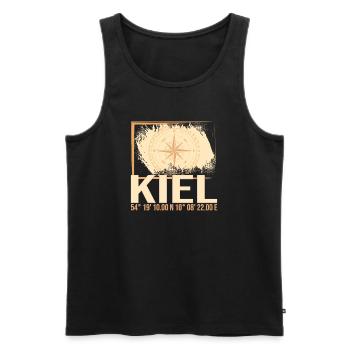 Kiel Koordinaten - Männer Premium Bio Tank Top - Schwarz - Vorne - Michal (187cm)