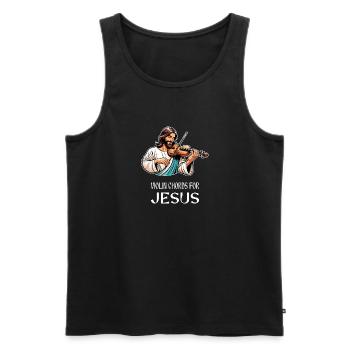 Violinen Akkorde für Jesus Christlicher Gott - Männer Premium Bio Tank Top - Schwarz - Vorne - Michal (187cm)
