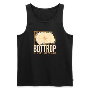 Bottrop Koordinaten - Männer Premium Bio Tank Top - Schwarz - Vorne - Michal (187cm)