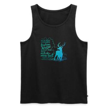 Wie ein Hirsch lechzt nach frischem Wasser - Männer Premium Bio Tank Top - Schwarz - Vorne - AI Model Male 178 light (178cm)
