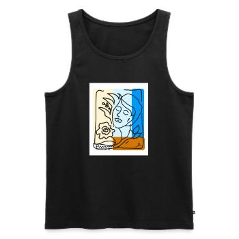 EC Woman I Summer I Gift I Flowers I Mother's Day - Men's Premium Organic Tank Top - black - Front - AI Model Male 178 light (178cm)