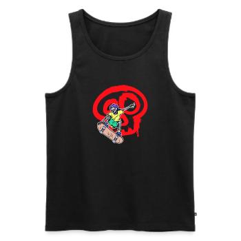 Drawing Illustration Tattoo Graffiti Street Art - Men's Premium Organic Tank Top - black - Front - Michal (187cm)