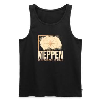 Meppen Koordinaten - Männer Premium Bio Tank Top - Schwarz - Vorne - AI Model Male 178 light (178cm)