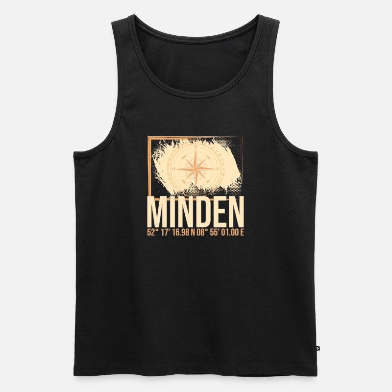 Minden Koordinaten - Männer Premium Bio Tank Top - Schwarz