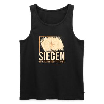 Siegen Koordinaten - Männer Premium Bio Tank Top - Schwarz - Vorne - Michal (187cm)