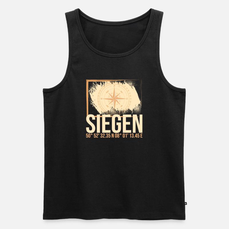 Siegen Koordinaten - Männer Premium Bio Tank Top - Schwarz