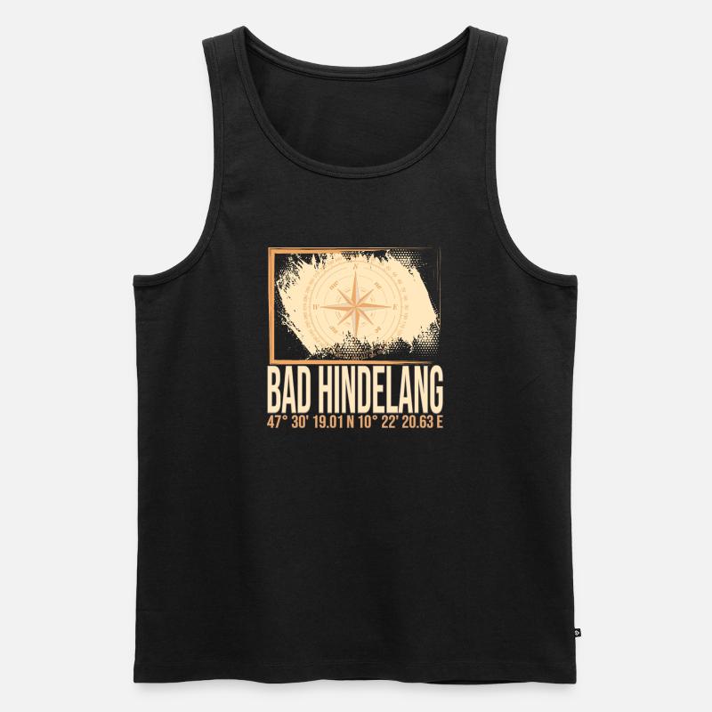 Bad Hindelang Koordinaten - Männer Premium Bio Tank Top - Schwarz