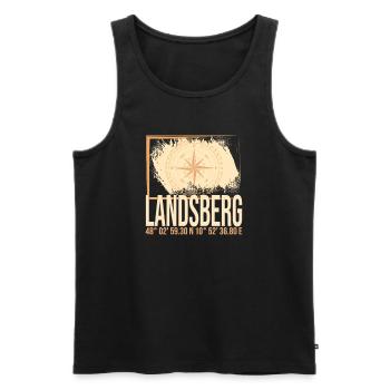 Landsberg Koordinaten - Männer Premium Bio Tank Top - Schwarz - Vorne - Michal (187cm)
