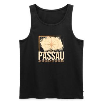 Passau Koordinaten - Männer Premium Bio Tank Top - Schwarz - Vorne - AI Model Male 178 light (178cm)
