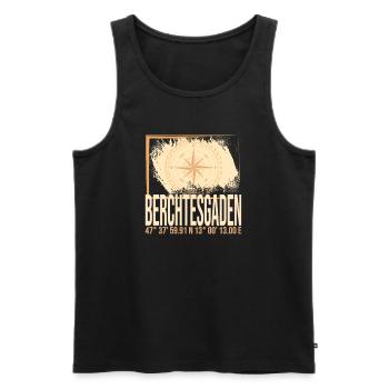 Berchtesgaden Koordinaten - Männer Premium Bio Tank Top - Schwarz - Vorne - Michal (187cm)