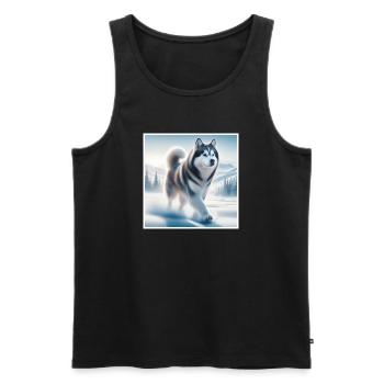 Husky - Men's Premium Organic Tank Top - black - Front - AI Model Male 178 light (178cm)