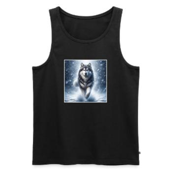 Husky - Men's Premium Organic Tank Top - black - Front - AI Model Male 178 light (178cm)
