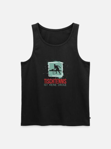 Tischtennis ist meine Droge - Männer Premium Bio Tank Top - Schwarz