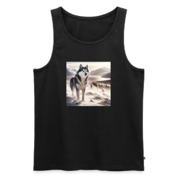 Husky - Men's Premium Organic Tank Top - black - Front - AI Model Male 178 light (178cm)