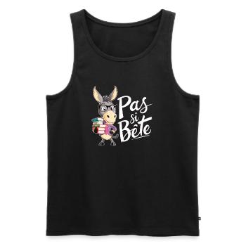 Humor ANE T-Shirt - Nicht so dumm - Smart Donkey - Männer Premium Bio Tank Top - Schwarz - Vorne - Michal (187cm)