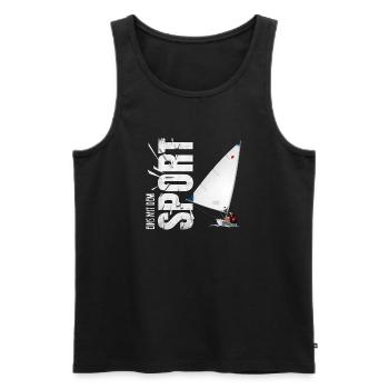 Eins mit dem Sport - Segeln - Männer Premium Bio Tank Top - Schwarz - Vorne - AI Model Male 178 light (178cm)