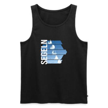Segeln - Segelsport - Männer Premium Bio Tank Top - Schwarz - Vorne - AI Model Male 178 light (178cm)