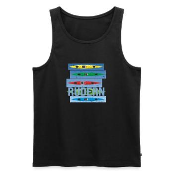 Rudern - Männer Premium Bio Tank Top - Schwarz - Vorne - Michal (187cm)