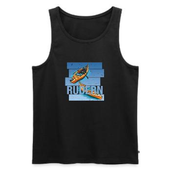 Rudern - Männer Premium Bio Tank Top - Schwarz - Vorne - Michal (187cm)