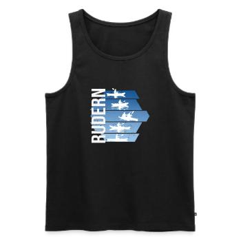 Rudern - Männer Premium Bio Tank Top - Schwarz - Vorne - Michal (187cm)