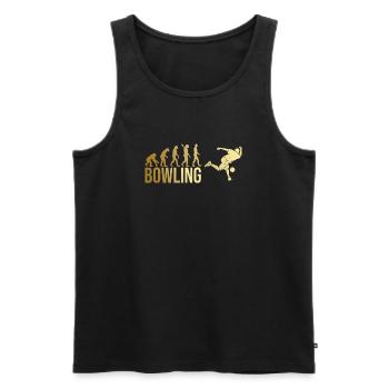 Evolution Bowling - Männer Premium Bio Tank Top - Schwarz - Vorne - AI Model Male 178 light (178cm)