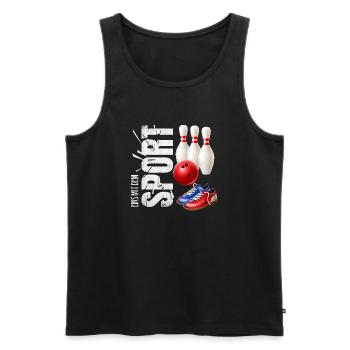 Eins mit dem Sport - Bowling - Männer Premium Bio Tank Top - Schwarz - Vorne - Michal (187cm)