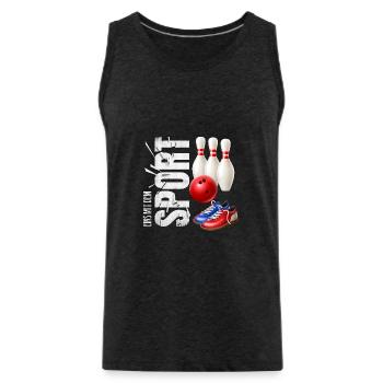 Eins mit dem Sport - Bowling - Männer Premium Bio Tank Top - Anthrazit - Vorne - Alexander (188cm)