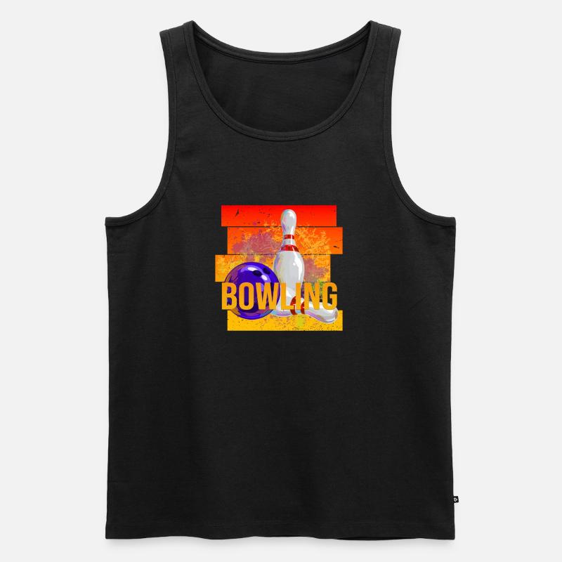 Bowling - Männer Premium Bio Tank Top - Schwarz