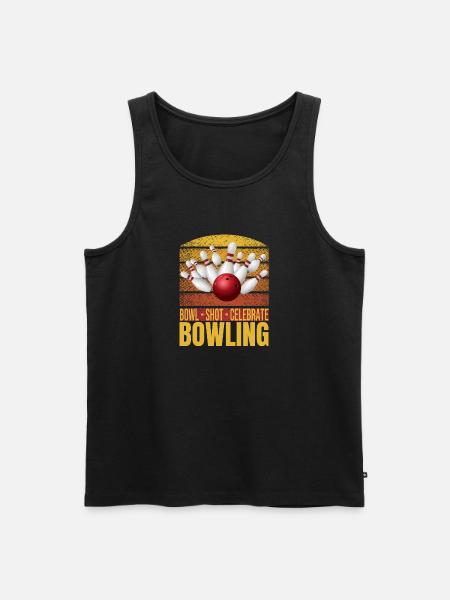 Bowl - Shot -Celebrate - Bowling - Männer Premium Bio Tank Top - Schwarz