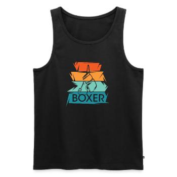 retro Boxhandschuhe Boxer vintage Gym Kampfsport - Männer Premium Bio Tank Top - Schwarz - Vorne - AI Model Male 178 light (178cm)