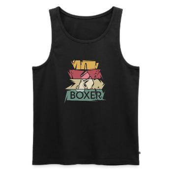 retro Boxhandschuhe Boxer vintage Boxen Symbol - Männer Premium Bio Tank Top - Schwarz - Vorne - AI Model Male 178 light (178cm)