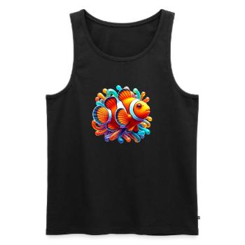 Poisson-clown - Débardeur bio Premium Homme - noir - Devant - Michal (187cm)