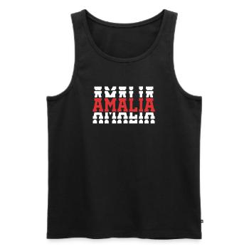 Amalia T-Shirt T-Shirt Geschenkidee gestapelter Text - Männer Premium Bio Tank Top - Schwarz - Vorne - AI Model Male 178 light (178cm)