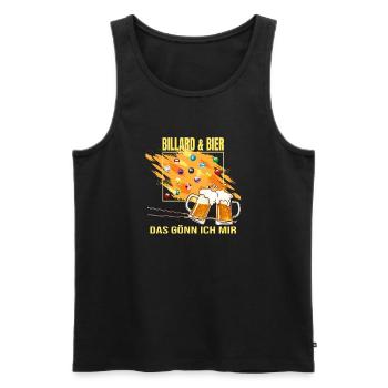 Billard & Bier - Das gönn ich mir - Männer Premium Bio Tank Top - Schwarz - Vorne - AI Model Male 178 light (178cm)