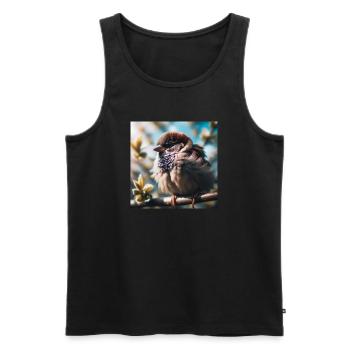 Sparrow - Men's Premium Organic Tank Top - black - Front - AI Model Male 178 light (178cm)