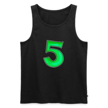Number 5 Number Green - Men's Premium Organic Tank Top - black - Front - AI Model Male 178 light (178cm)