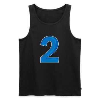 Two - 2 - Number Number - Men's Premium Organic Tank Top - black - Front - AI Model Male 178 light (178cm)