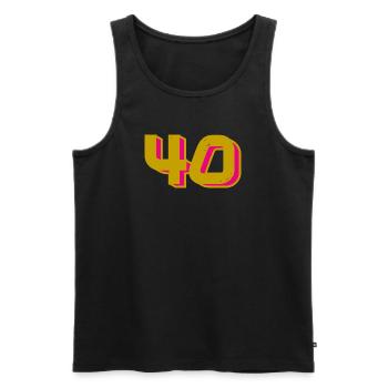 40. 40 YEARS. 40th ANNIVERSARY. 40TH ANNIVERSARY. - Men's Premium Organic Tank Top - black - Front - Michal (187cm)