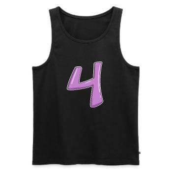 4 - Four Number Number - Men's Premium Organic Tank Top - black - Front - AI Model Male 178 light (178cm)