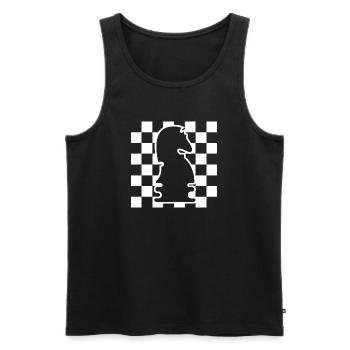 Chess Horse Checkerboard Pattern Symbol Graphic Logo - Men's Premium Organic Tank Top - black - Front - AI Model Male 178 light (178cm)